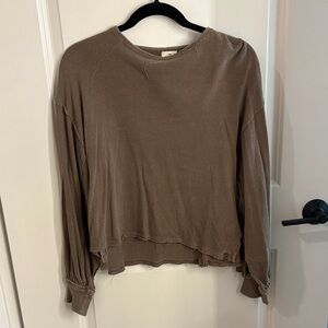 We the Free Green Oversized Long Sleeve Top